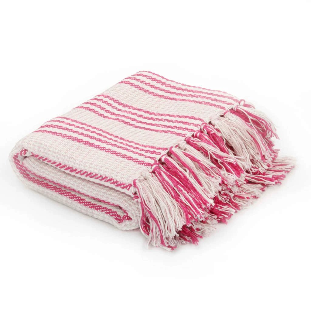 vidaXL Cotton Throw Blanket 125x150 cm Grey with Tassels by vidaXL