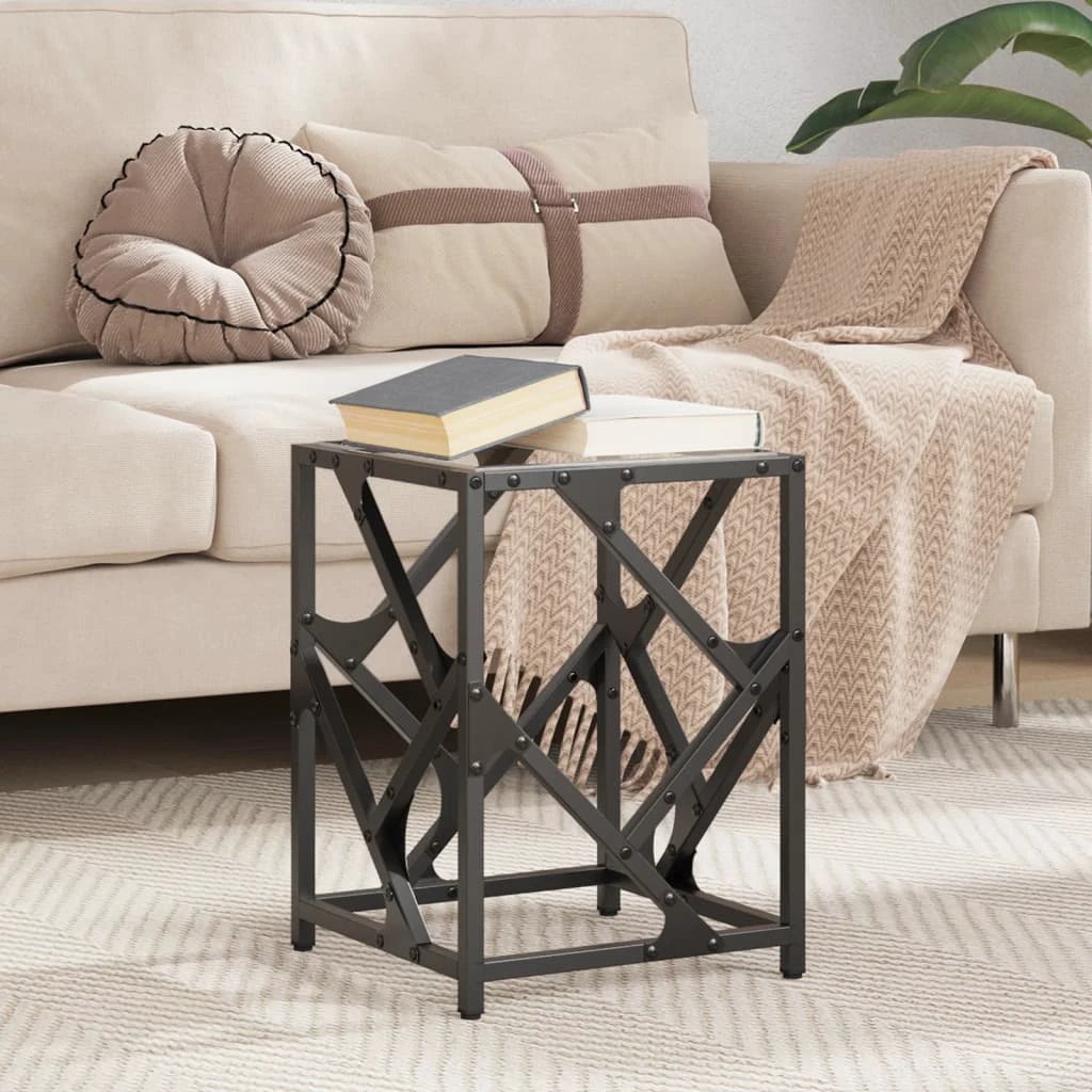 VidaXL Coffee Table 30x30x41 Cm Glass Top for Living Room by vidaXL