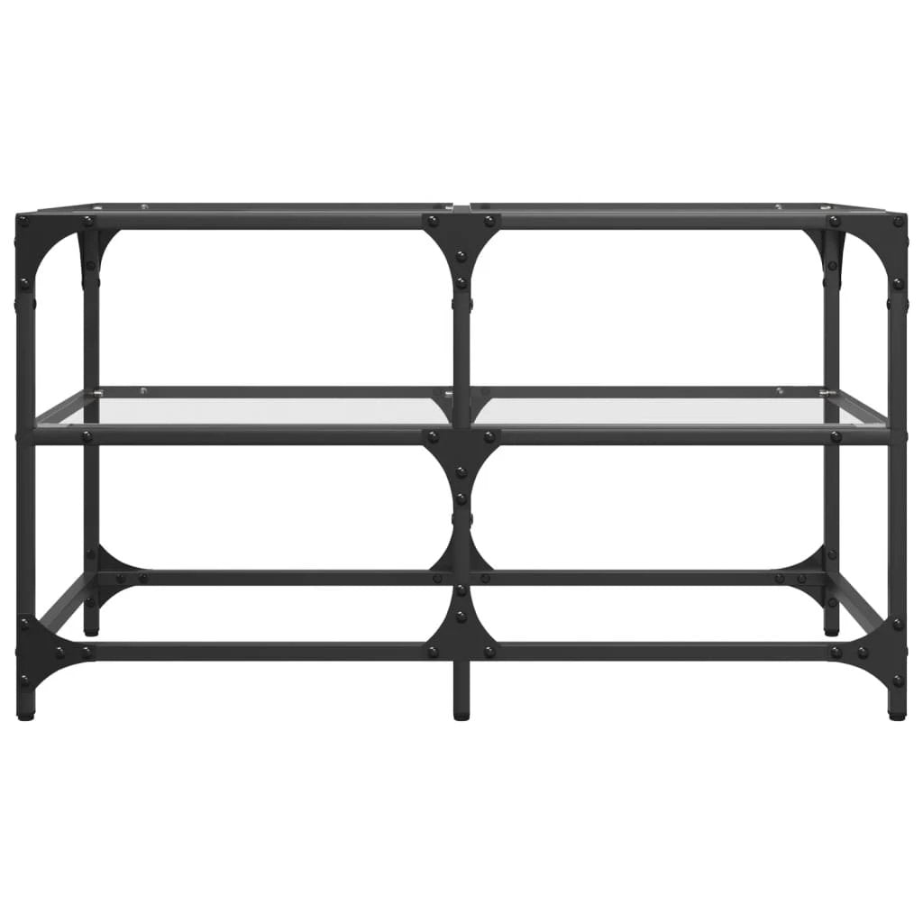VidaXL Coffee Table 78.5x40x45 Glass Top Steel Living Room by vidaXL