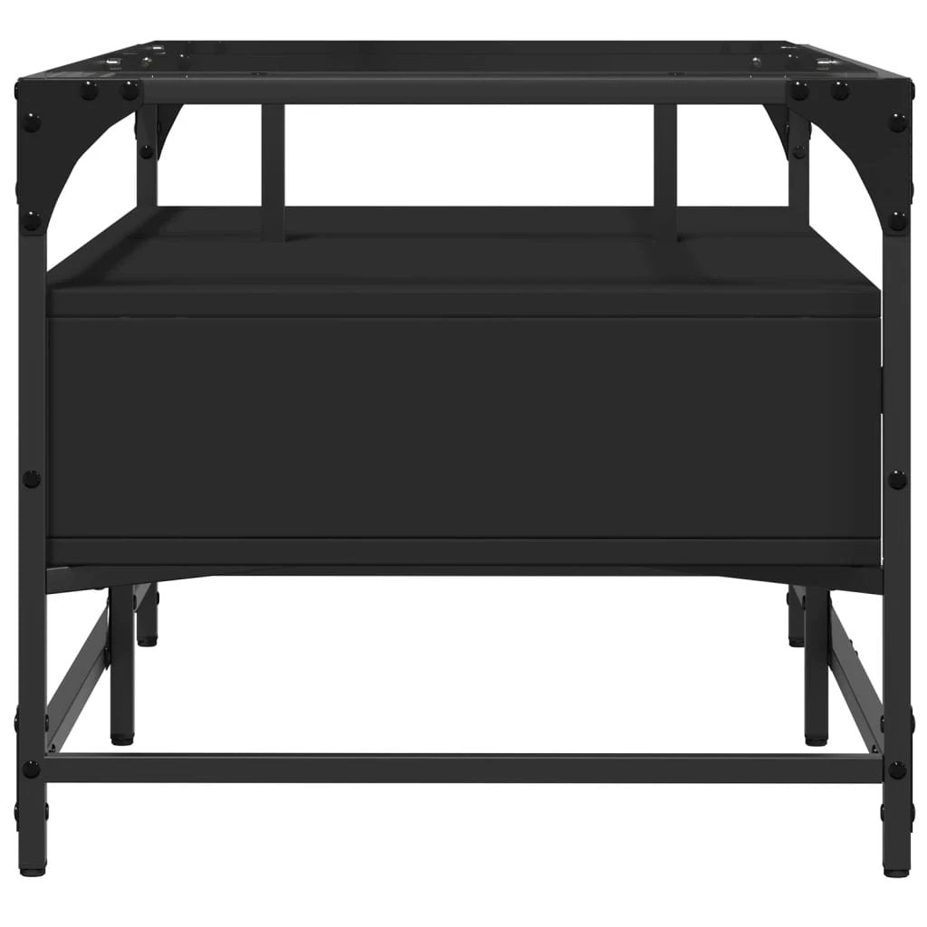 vidaXL VidaXL Coffee Table 98.5x50x45 cm Glass Top Black Steel - Coffee Table