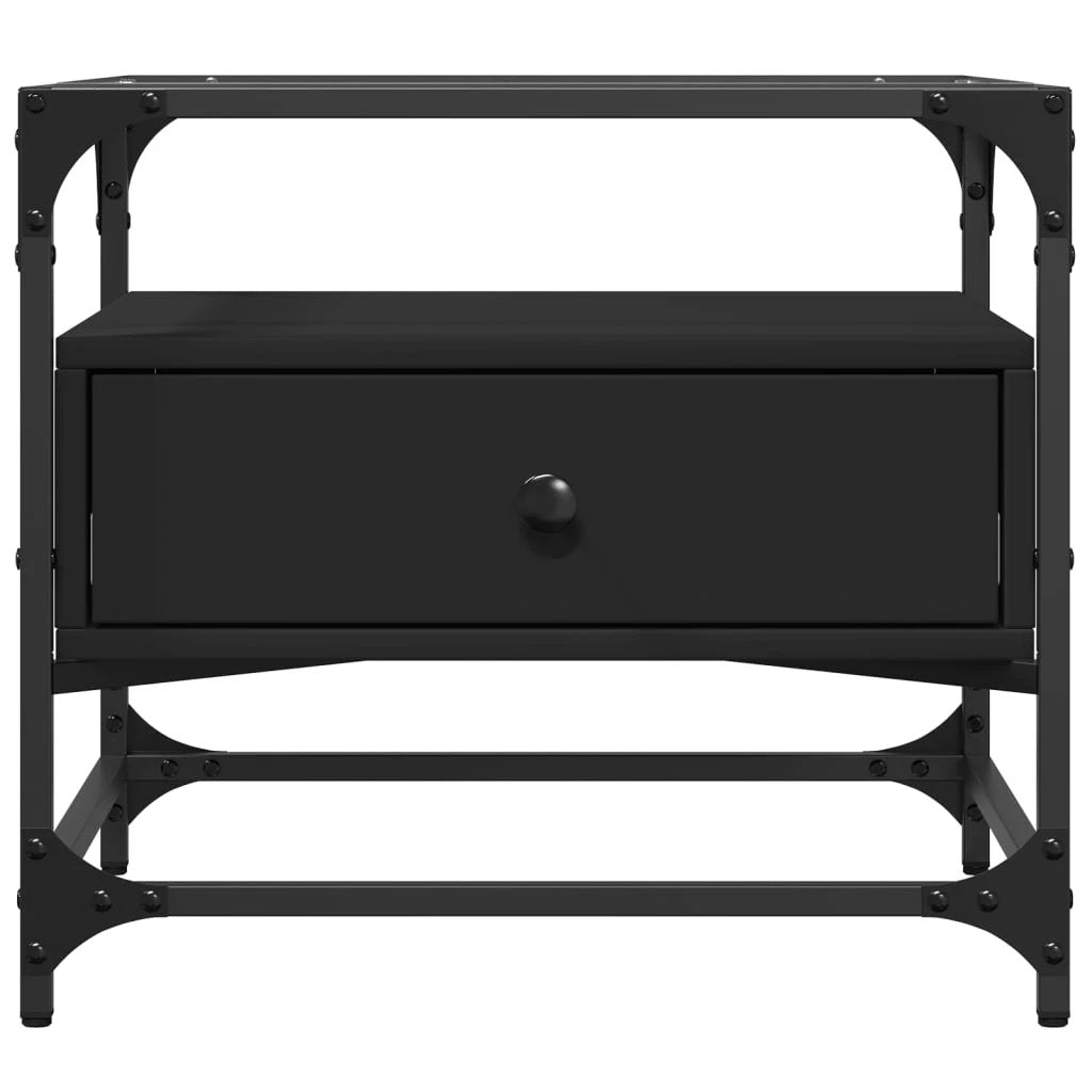 VidaXL Coffee Table 50x50x45 cm Glass Top Steel Living Room by vidaXL