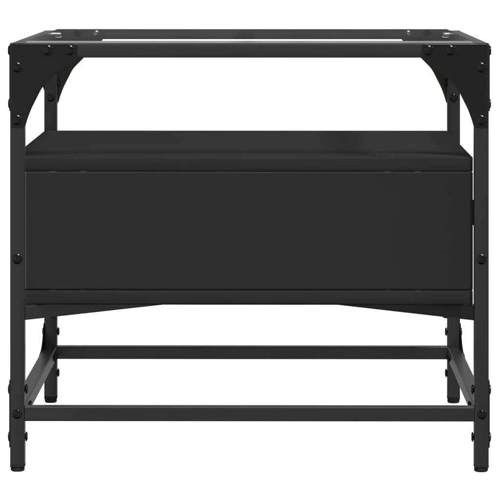 VidaXL Coffee Table 50x50x45 cm Glass Top Steel Living Room by vidaXL