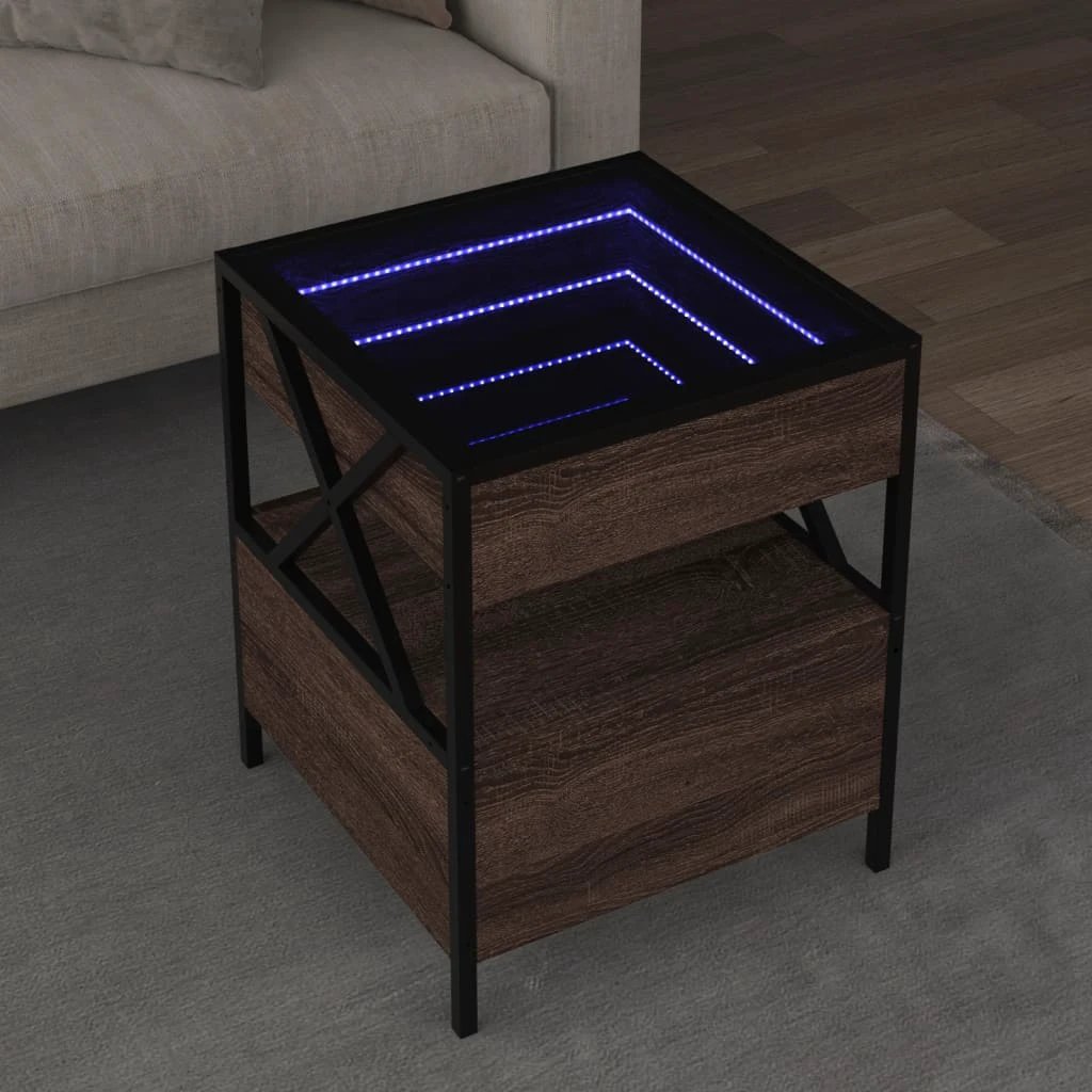 vidaXL vidaXL Coffee Table 40x40x51 Cm Infinity LED Mirror for Modern Living Room Decor - Coffee Table