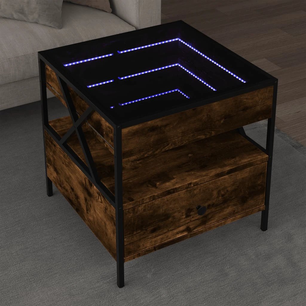 vidaXL VidaXL Coffee Table 50x50x51 cm With Infinity LED Mirror For Modern Living Rooms - Coffee Table