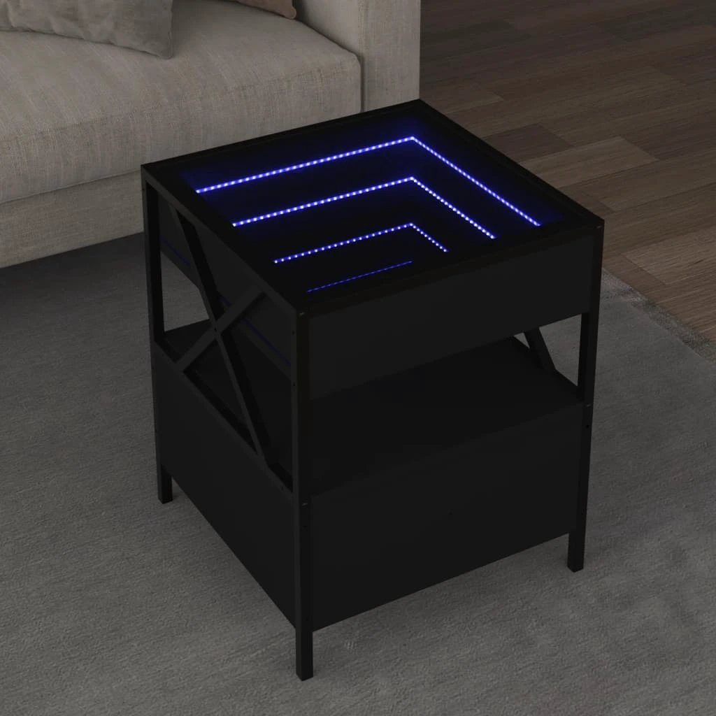 vidaXL vidaXL Coffee Table 40x40x51 Cm Infinity LED RGB Mirror Lighting Living Room Decor - Coffee Table