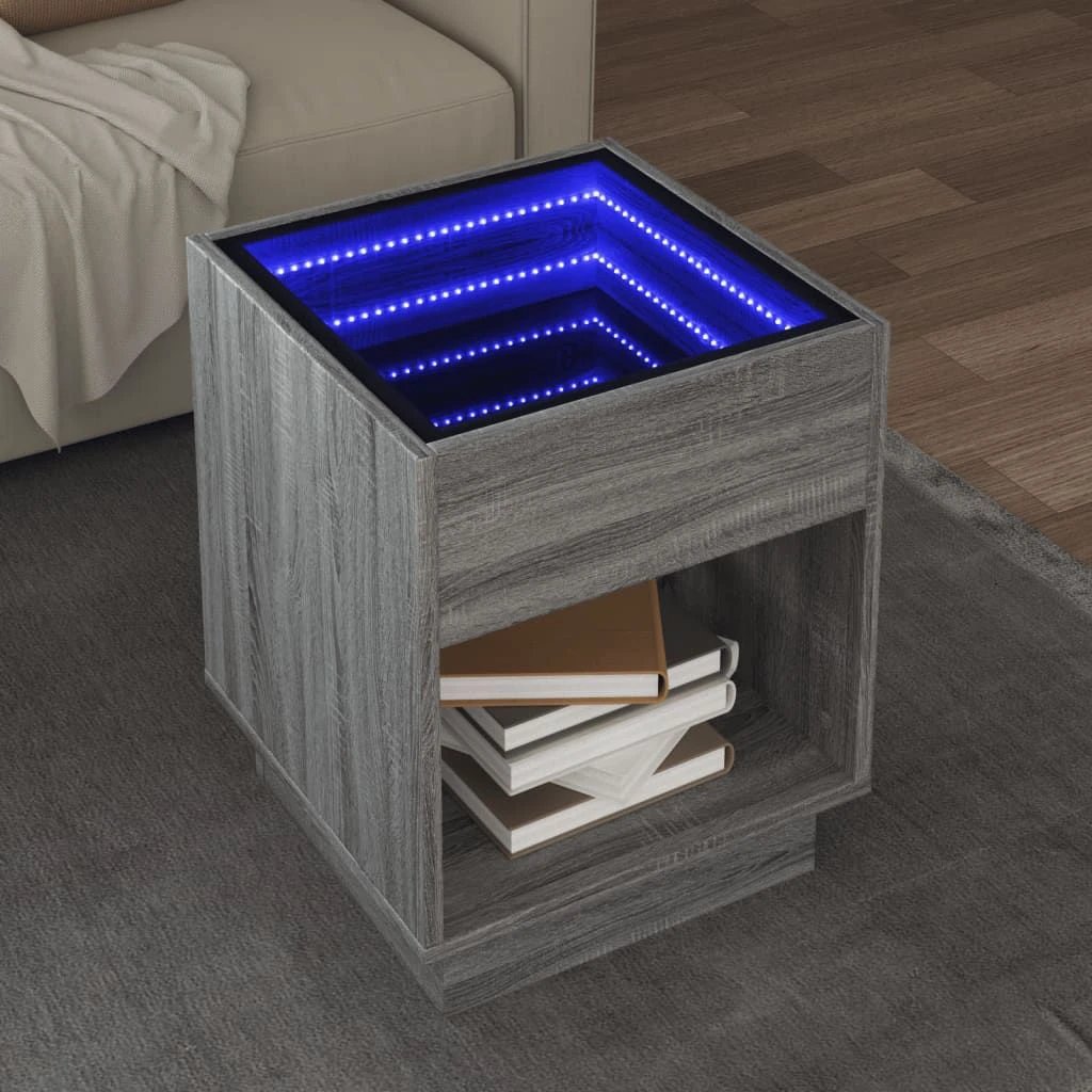 vidaXL vidaXL Coffee Table 40x40x50 cm Infinity LED RGB Mirror Living Room Modern Decor - Coffee Table