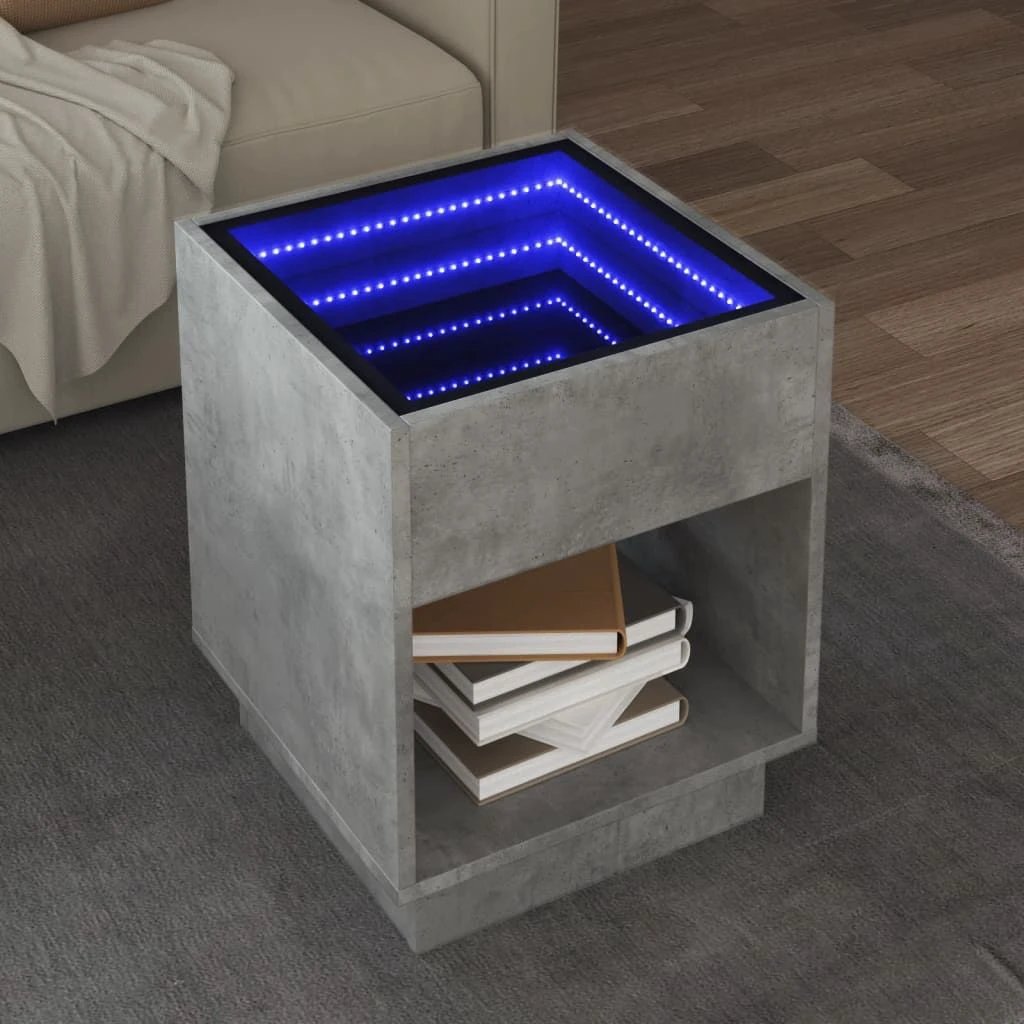 vidaXL vidaXL Coffee Table 40x40x50 cm Infinity LED RGB Mirror Living Room Modern Decor - Coffee Table