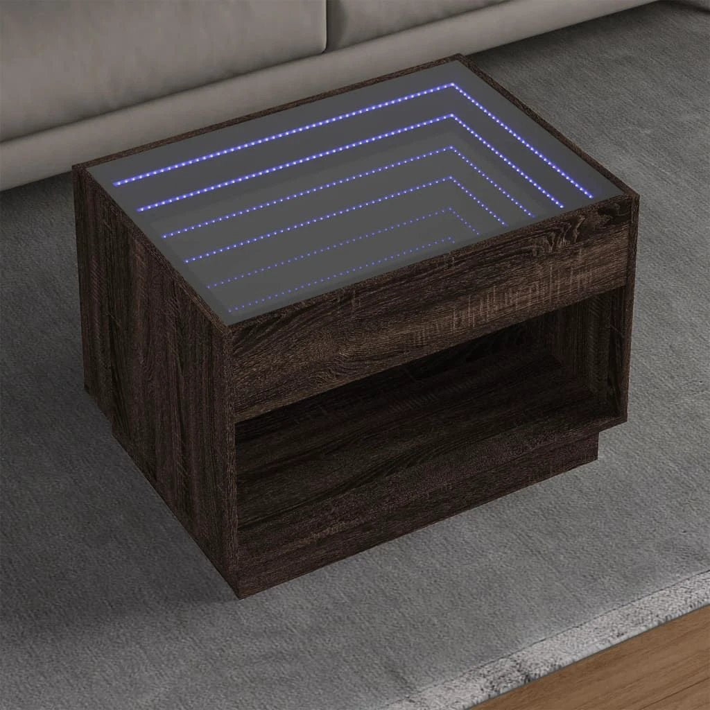 vidaXL vidaXL Coffee Table 40x40x50 cm Infinity LED RGB Mirror Living Room Modern Decor - Coffee Table