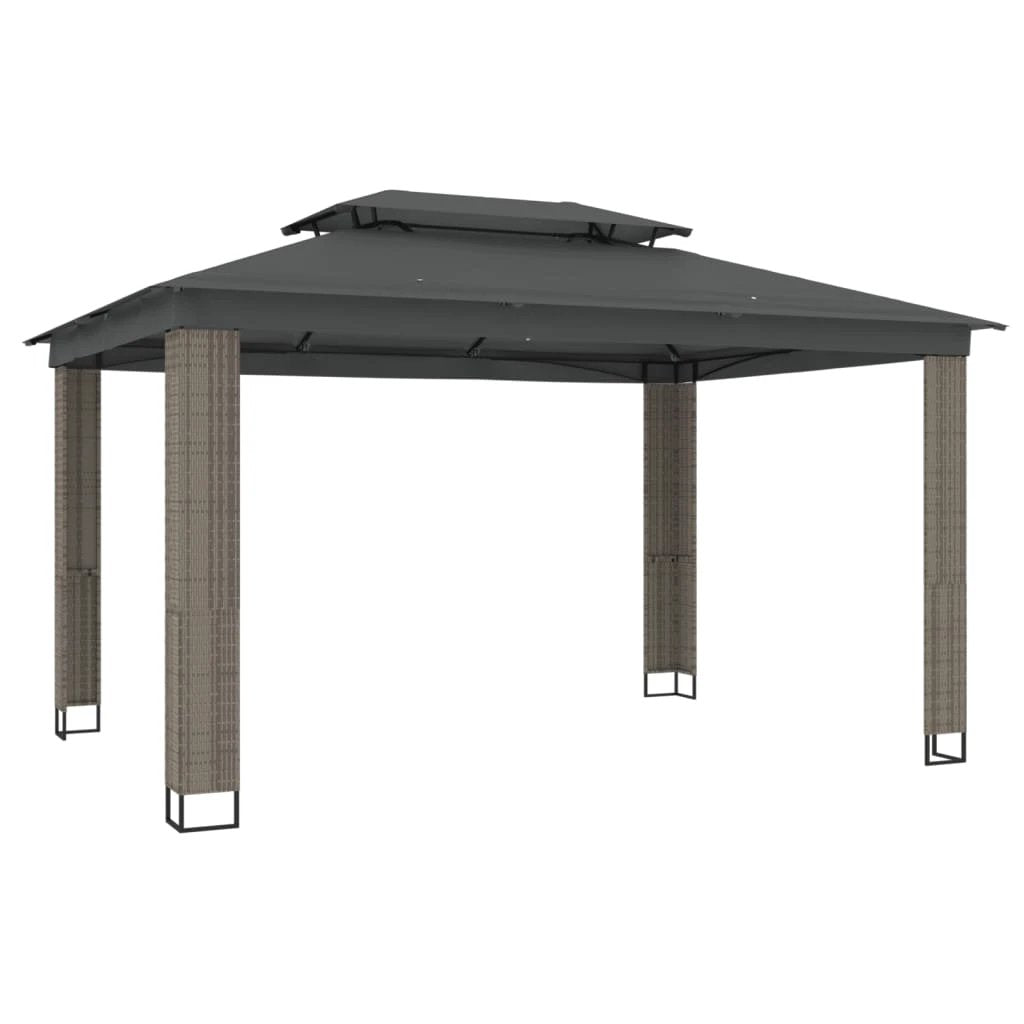 vidaXL Gazebo with Double Roof Cream 2.94x2.94 m Steel by vidaXL
