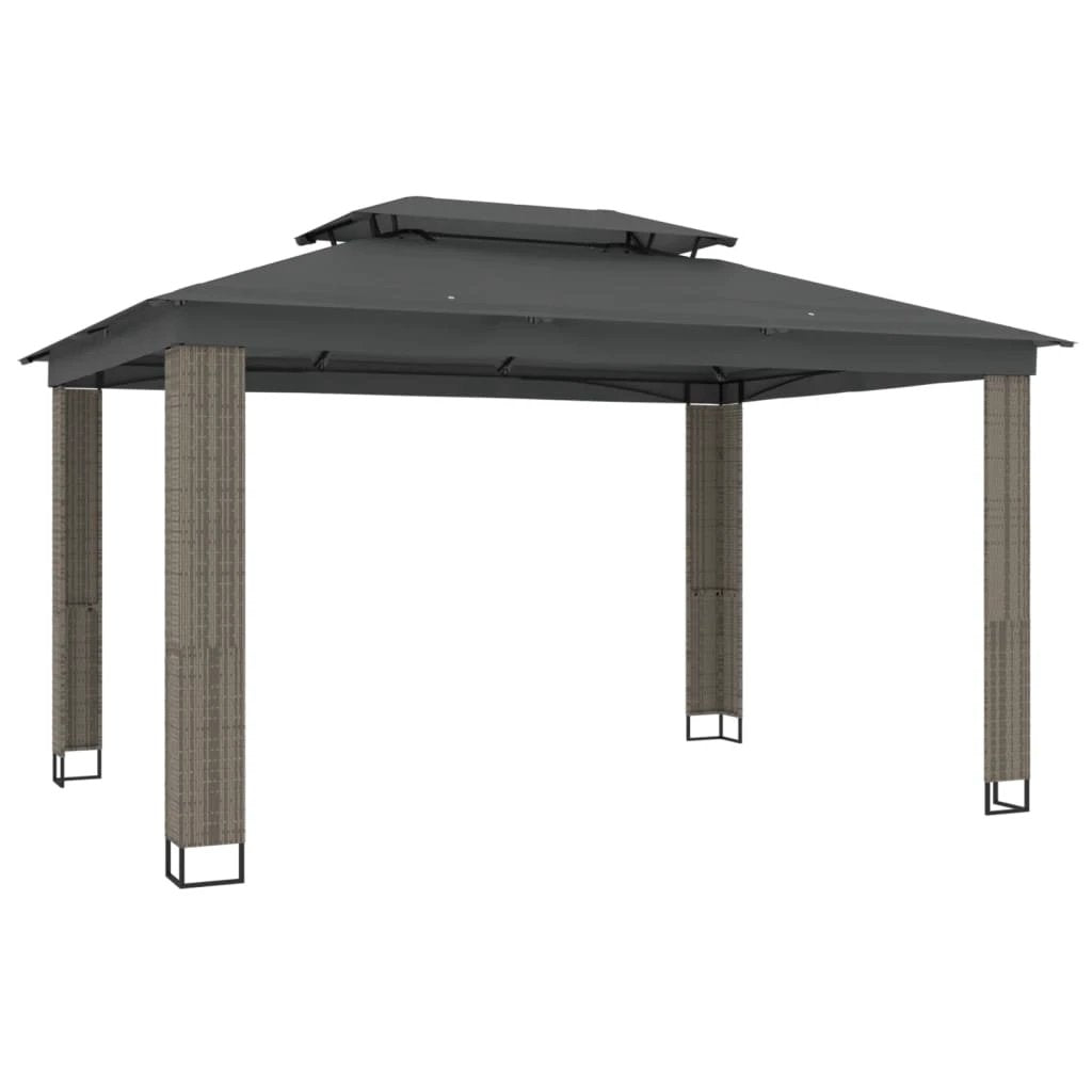 vidaXL Gazebo with Double Roof Cream 2.94x2.94 m Steel by vidaXL