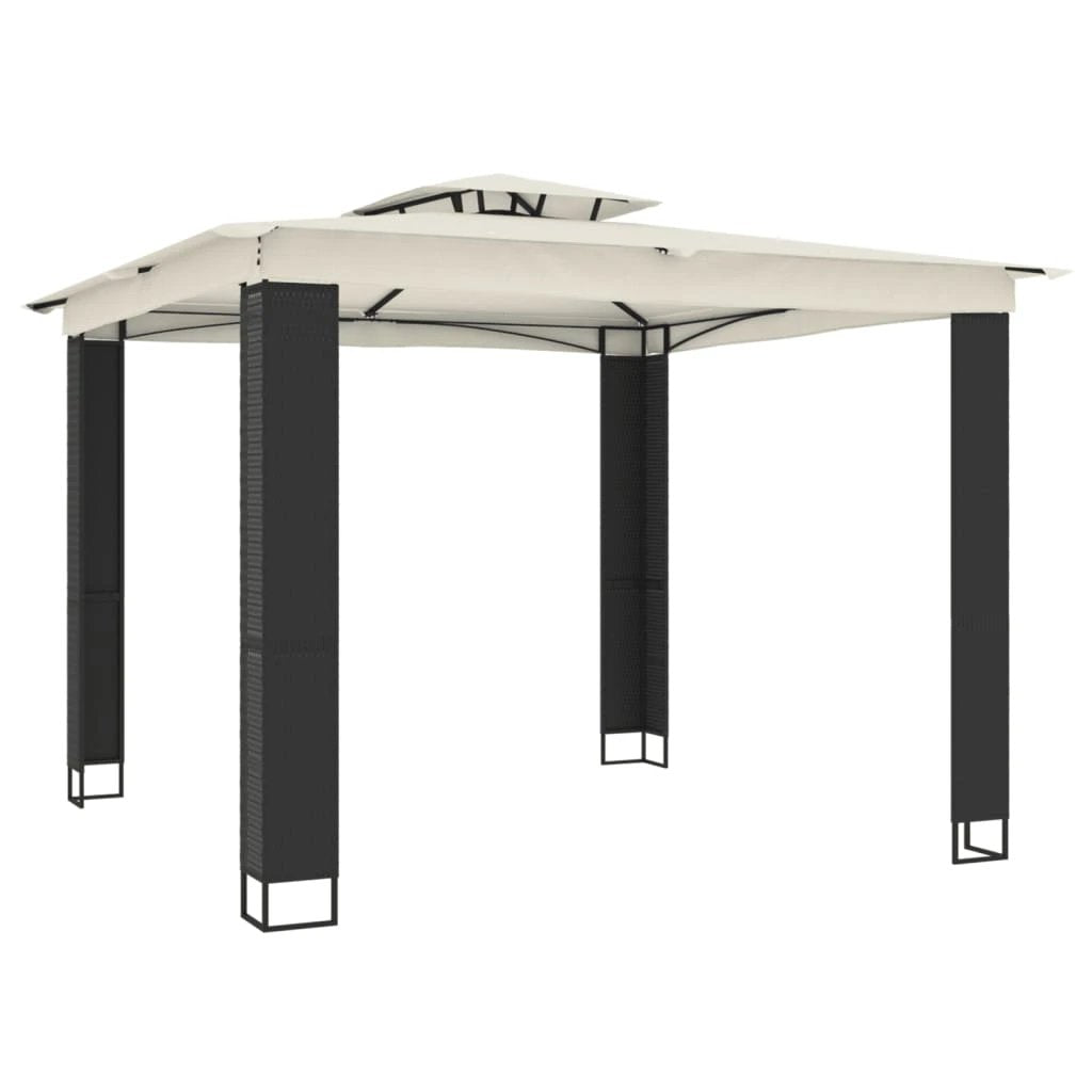 vidaXL Gazebo with Double Roof Cream 2.94x2.94 m Steel by vidaXL