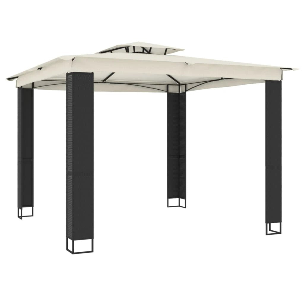 vidaXL Gazebo with Double Roof Cream 2.94x2.94 m Steel by vidaXL