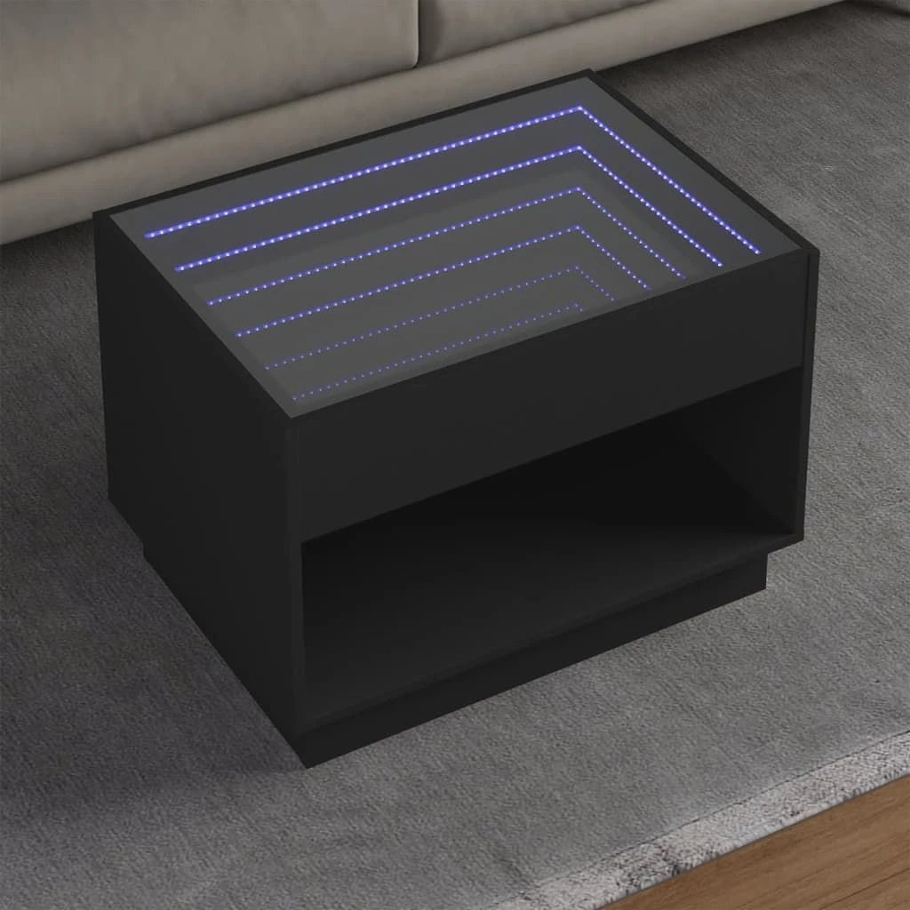 vidaXL vidaXL Coffee Table 40x40x50 cm Infinity LED RGB Mirror Living Room Modern Decor - Coffee Table