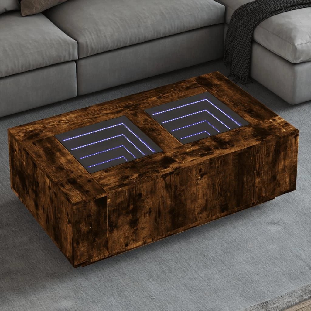 vidaXL Coffee Table 60x60x40 cm LED Infinity Mirror For Modern Living Rooms And Interiors by vidaXL