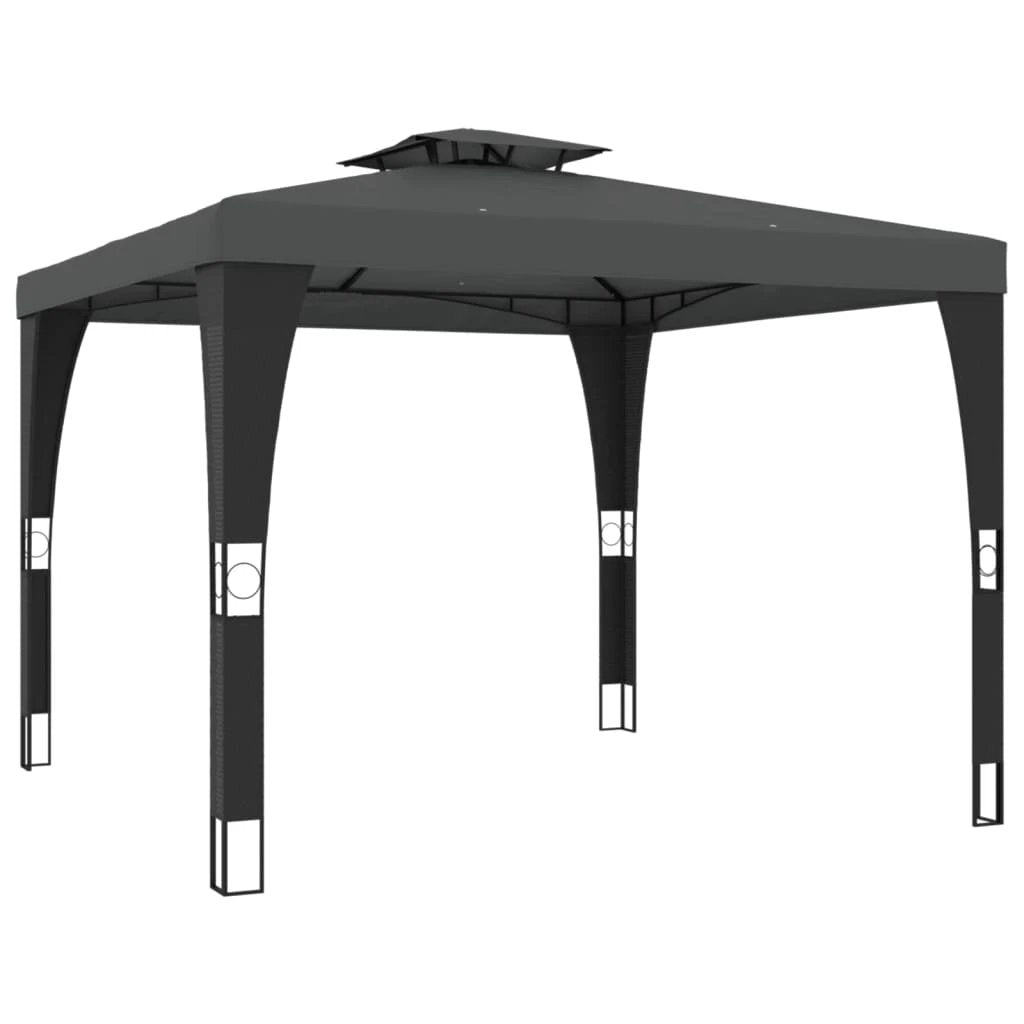 vidaXL vidaXL Gazebo with Double Roof Cream 2.98x2.98 m Steel - Gazebos