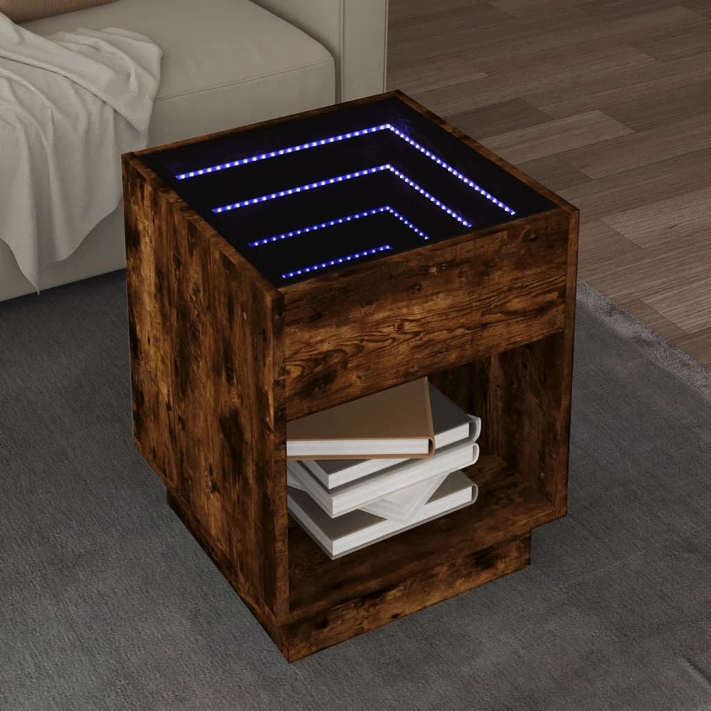 vidaXL vidaXL Coffee Table 40x40x50 cm Infinity LED RGB Mirror Living Room Modern Decor - Coffee Table