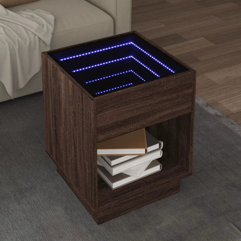 vidaXL vidaXL Coffee Table 40x40x50 cm Infinity LED RGB Mirror Living Room Modern Decor - Coffee Table