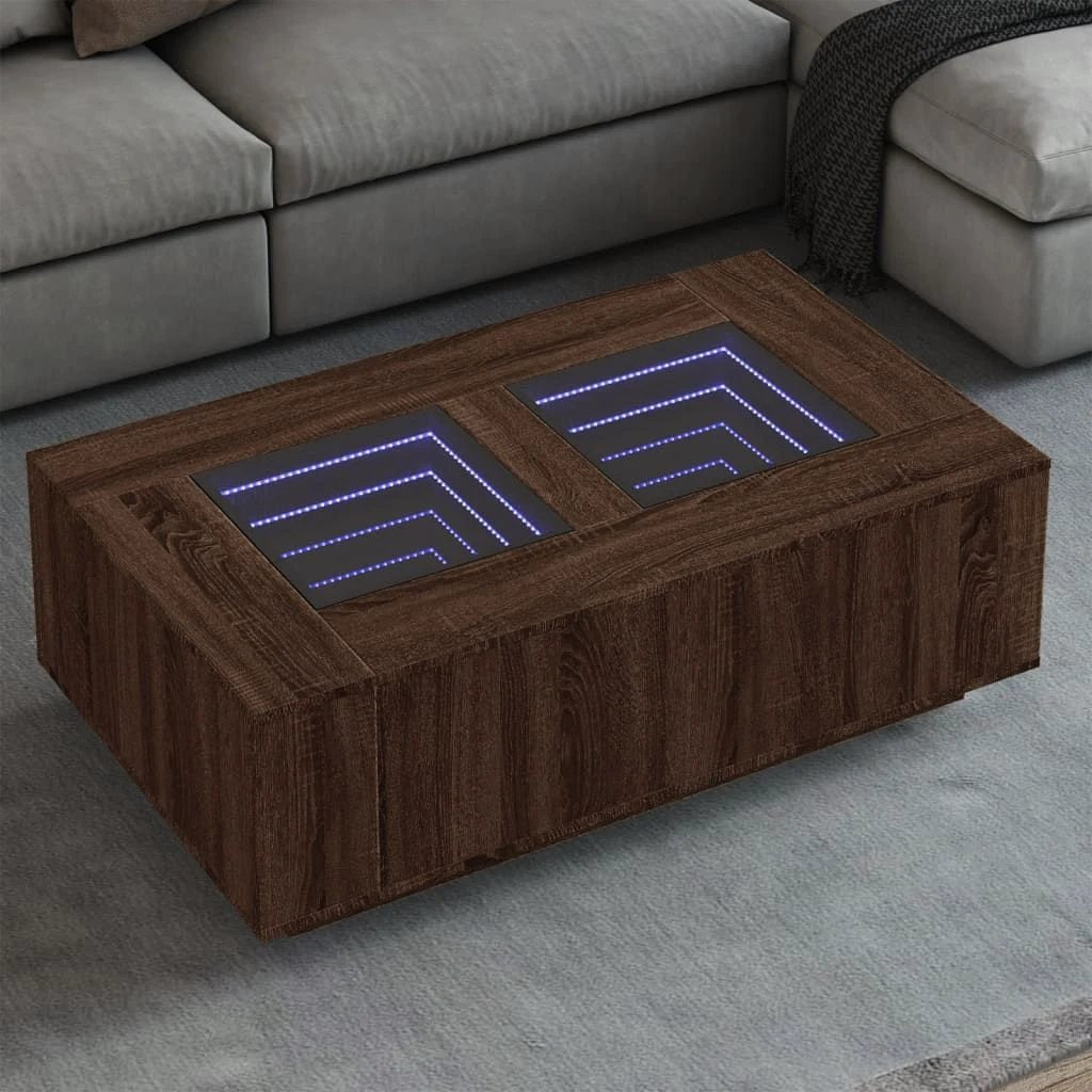 vidaXL Coffee Table 60x60x40 cm LED Infinity Mirror For Modern Living Rooms And Interiors by vidaXL