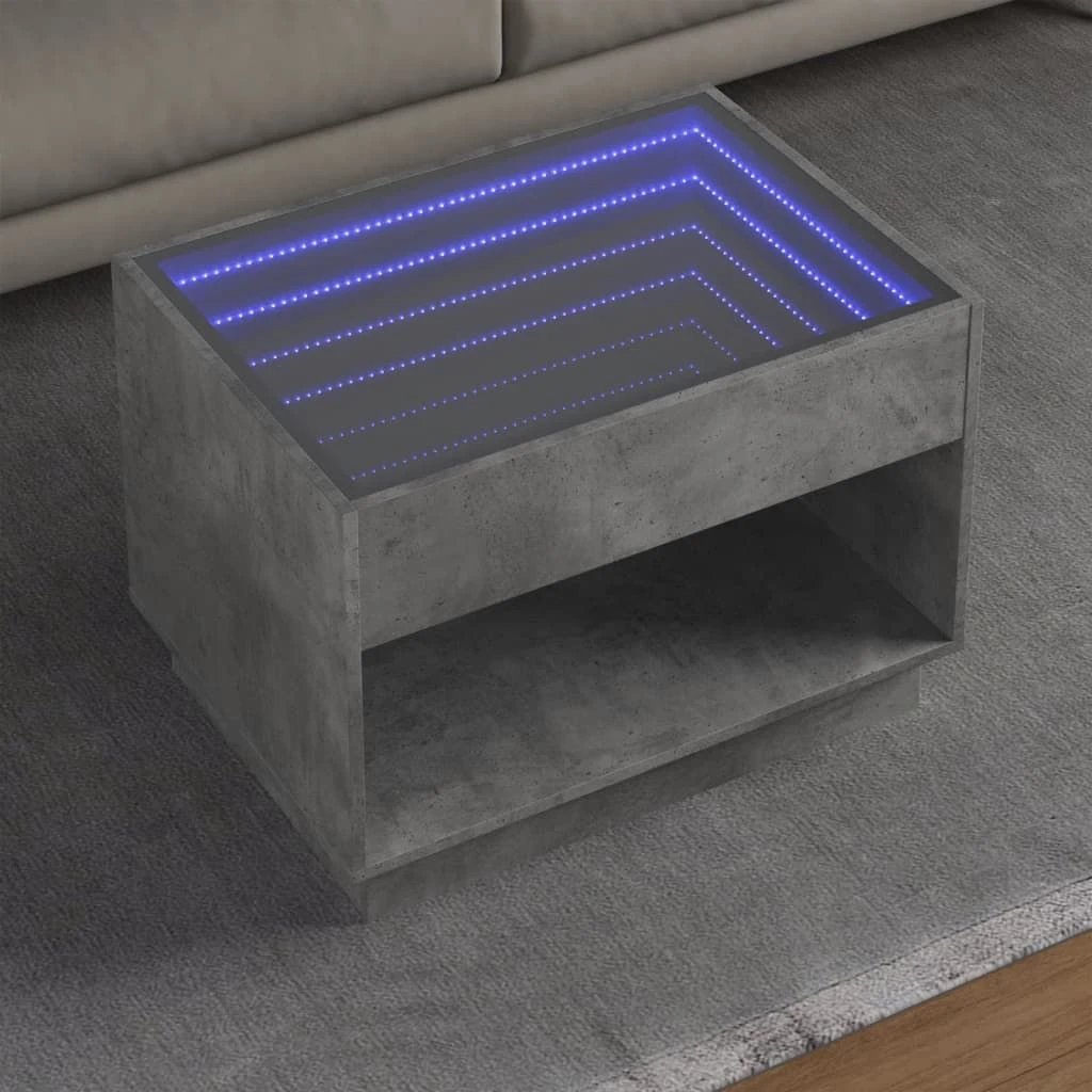 vidaXL vidaXL Coffee Table 40x40x50 cm Infinity LED RGB Mirror Living Room Modern Decor - Coffee Table