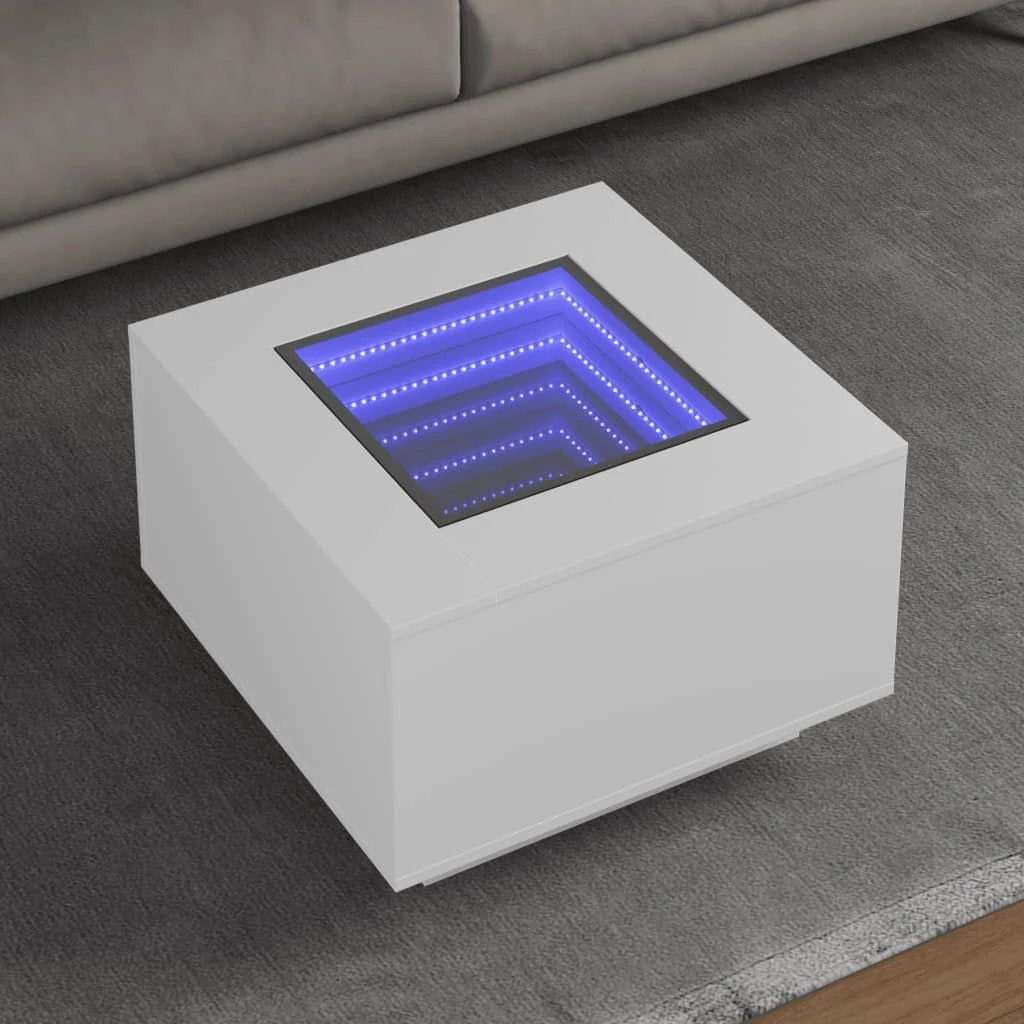 vidaXL Coffee Table 60x60x40 cm LED Infinity Mirror For Modern Living Rooms And Interiors by vidaXL