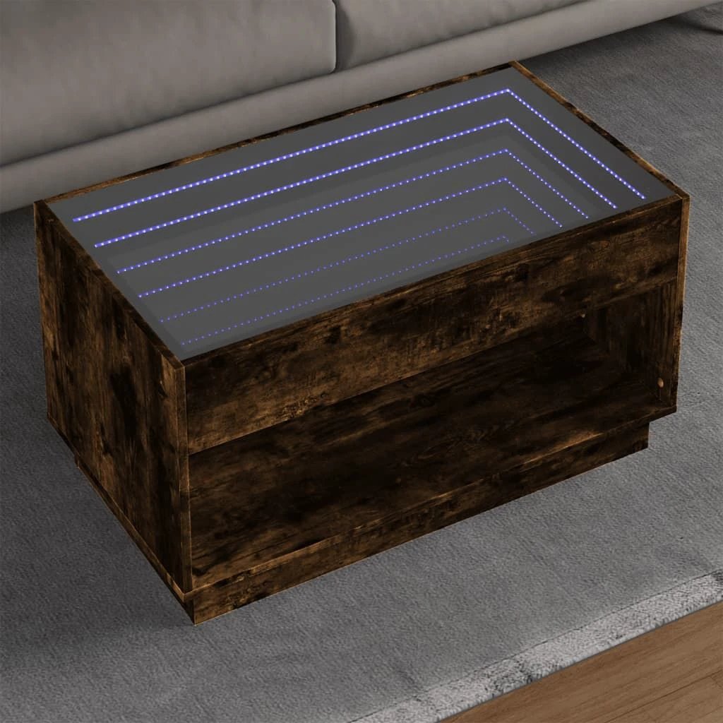 vidaXL Coffee Table 40x40x50 cm Infinity LED RGB Mirror Living Room Modern Decor by vidaXL