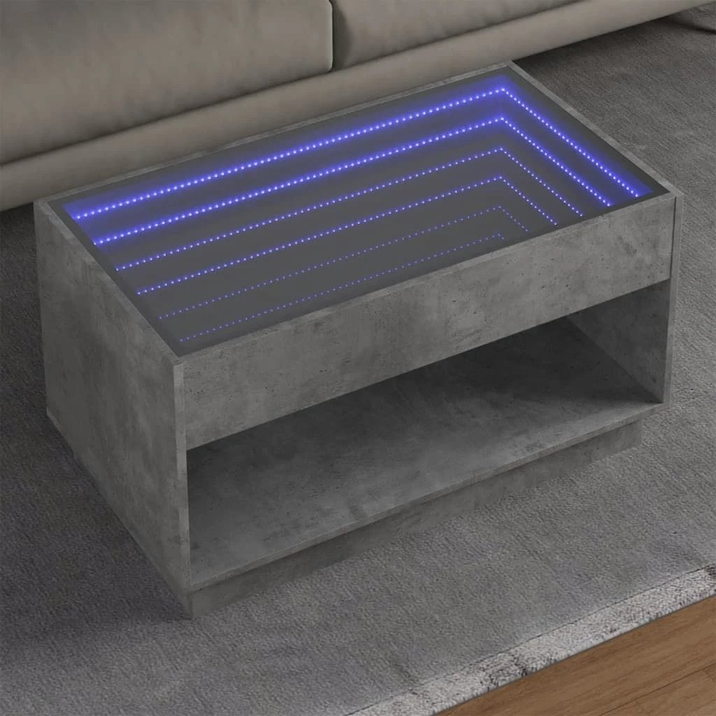 vidaXL Coffee Table 40x40x50 cm Infinity LED RGB Mirror Living Room Modern Decor by vidaXL