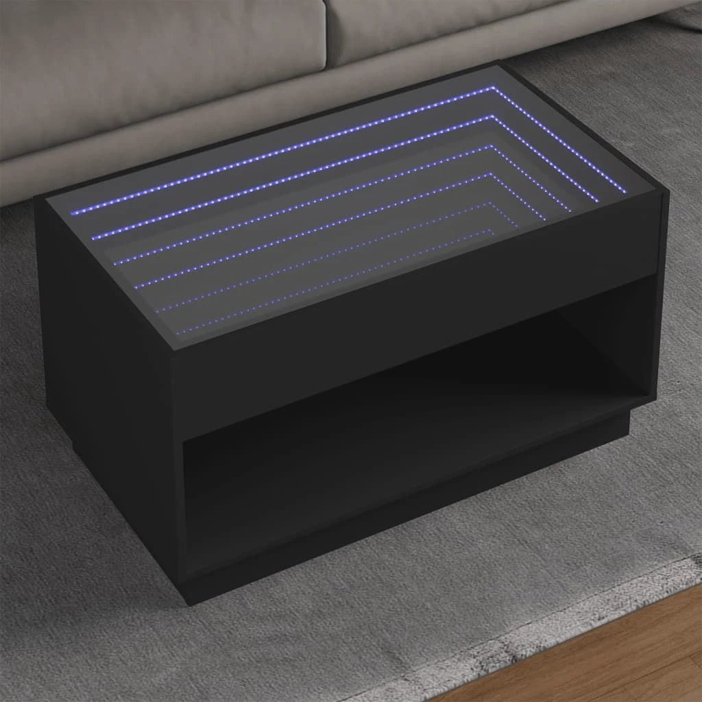vidaXL Coffee Table 40x40x50 cm Infinity LED RGB Mirror Living Room Modern Decor by vidaXL