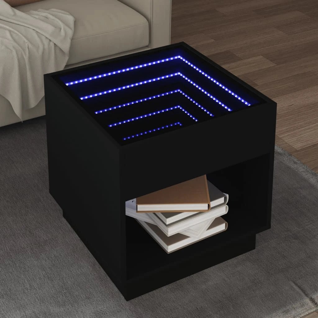 vidaXL Coffee Table 40x40x50 cm Infinity LED RGB Mirror Living Room Modern Decor by vidaXL