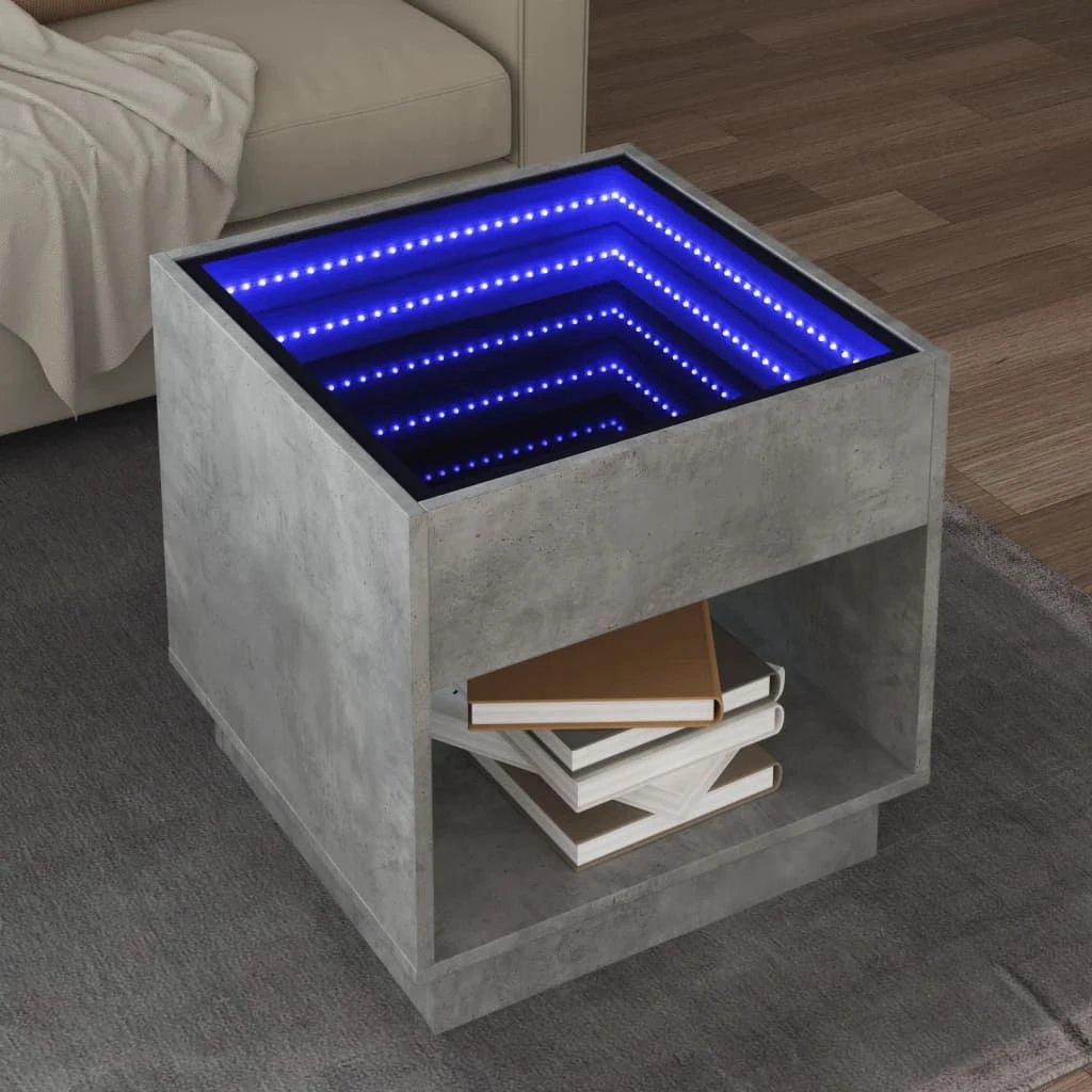vidaXL Coffee Table 40x40x50 cm Infinity LED RGB Mirror Living Room Modern Decor by vidaXL