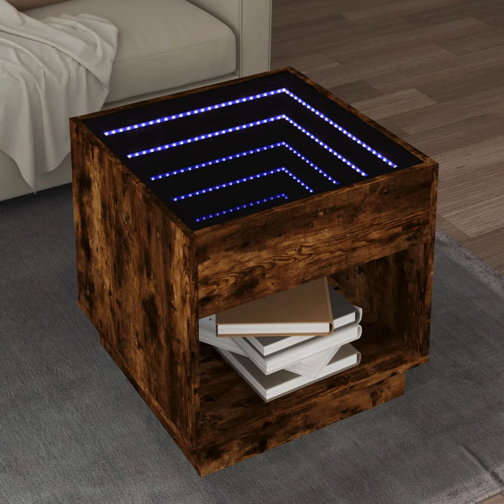 vidaXL Coffee Table 40x40x50 cm Infinity LED RGB Mirror Living Room Modern Decor by vidaXL
