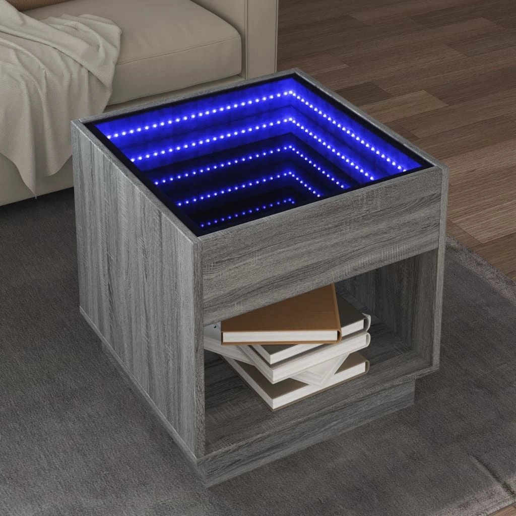 vidaXL Coffee Table 40x40x50 cm Infinity LED RGB Mirror Living Room Modern Decor by vidaXL