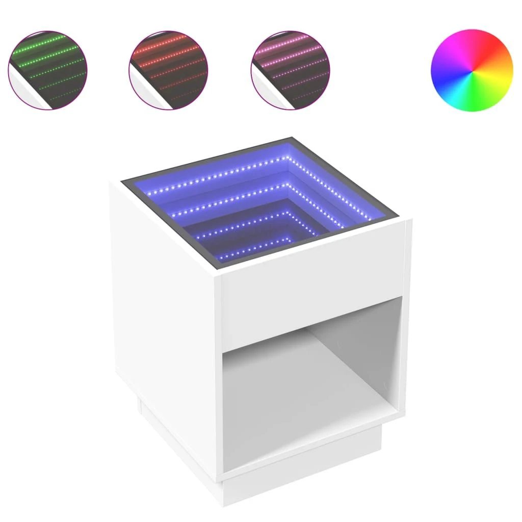 vidaXL vidaXL Coffee Table 40x40x50 cm Infinity LED RGB Mirror Living Room Modern Decor - Coffee Table