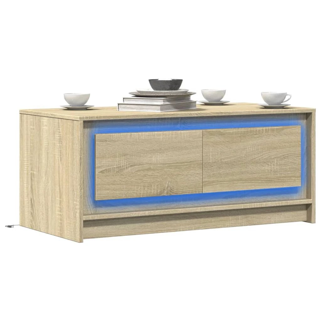 VidaXL Coffee Table 120 x 60 x 40 Cm With LED Lights For Modern Living Rooms Home Decor by vidaXL