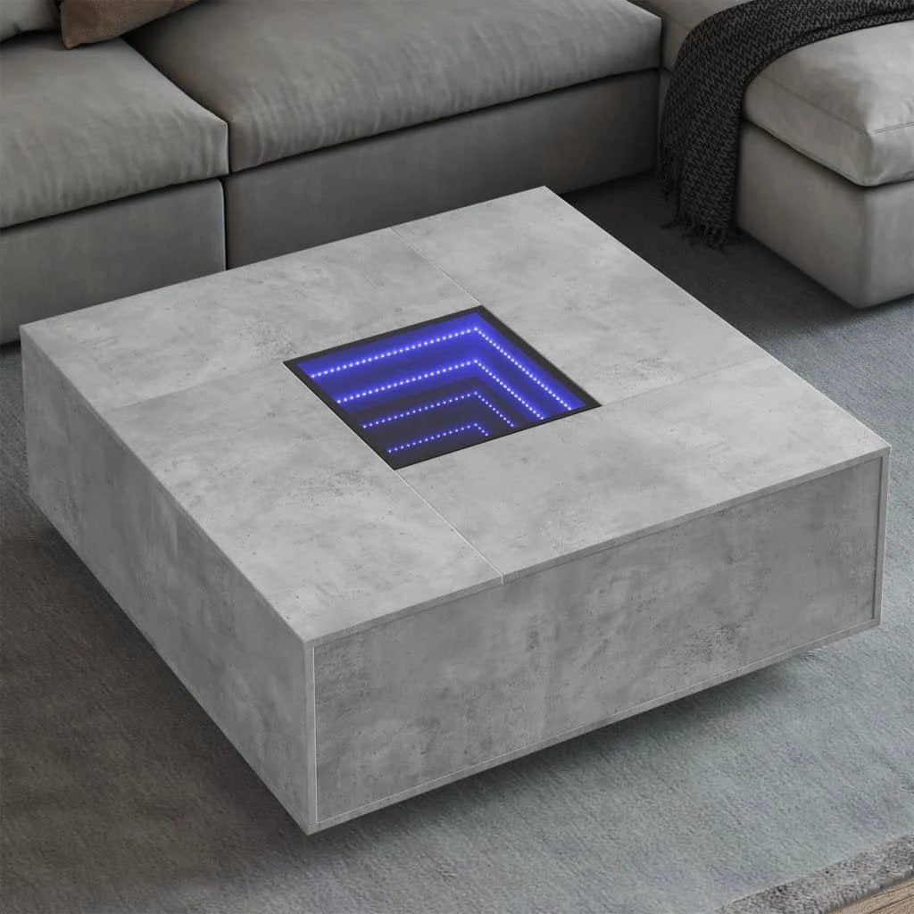 vidaXL Coffee Table 60x60x40 cm LED Infinity Mirror For Modern Living Rooms And Interiors by vidaXL