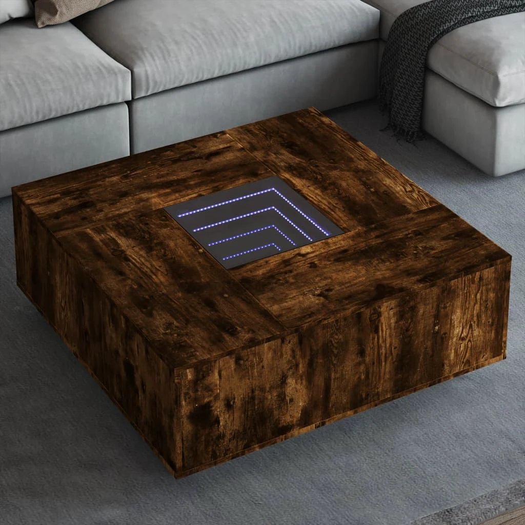 vidaXL Coffee Table 60x60x40 cm LED Infinity Mirror For Modern Living Rooms And Interiors by vidaXL