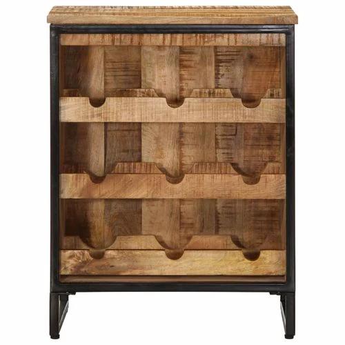 vidaXL vidaXL Wine Rack for 9 Bottles 55x33x70 cm Solid Mango Wood with Rustic Design for Wine Enthusiasts - Wine Rack