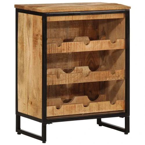 vidaXL vidaXL Wine Rack for 9 Bottles 55x33x70 cm Solid Mango Wood with Rustic Design for Wine Enthusiasts - Wine Rack