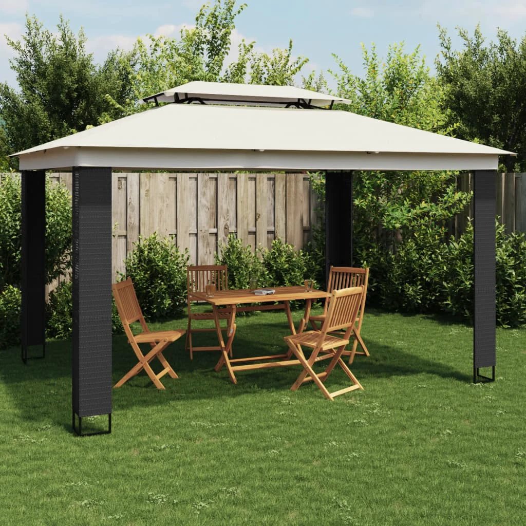 vidaXL vidaXL Gazebo with Double Roof Cream 2.94x2.94 m Steel - Gazebos