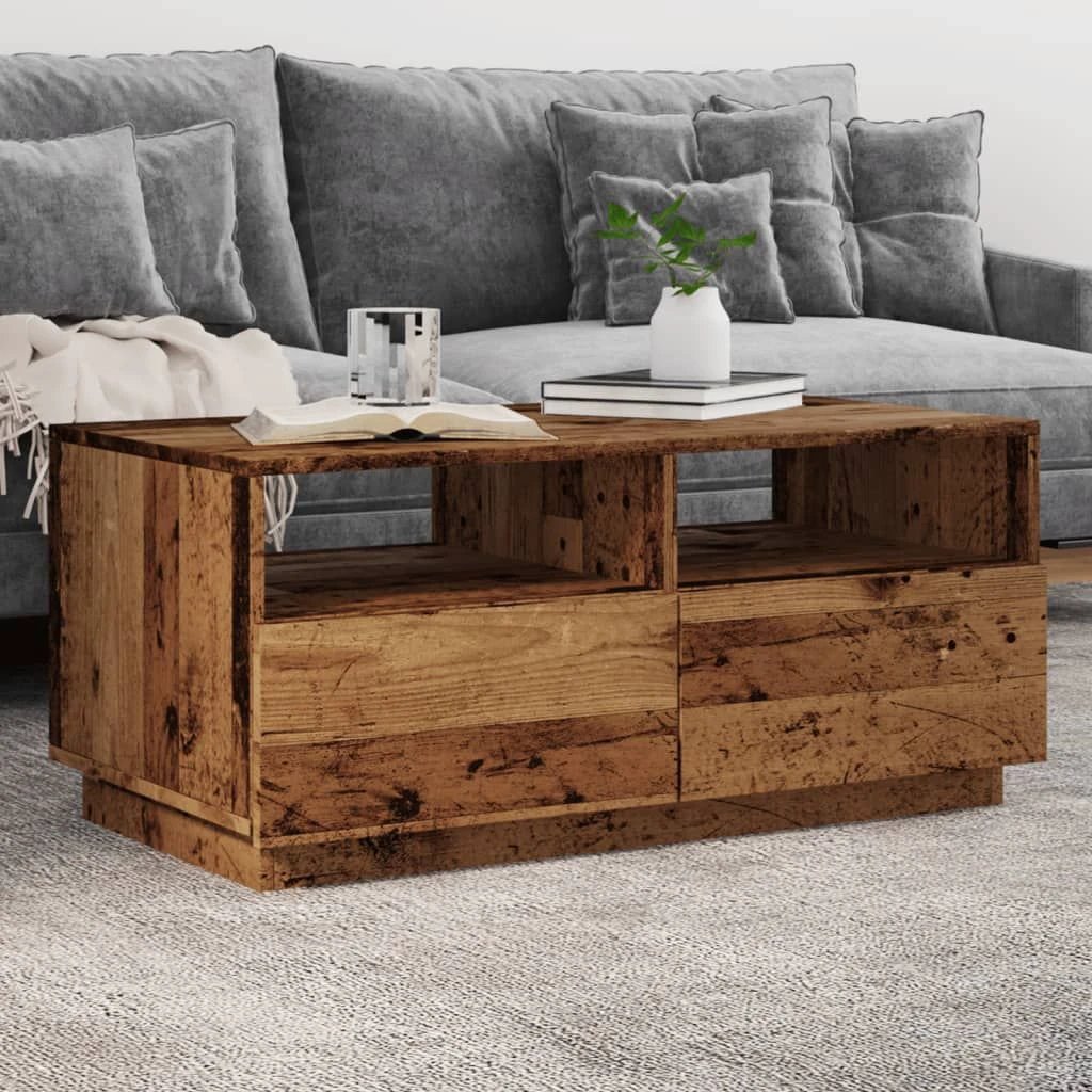 VidaXL Coffee Table 50x49x40 cm LED Lights Living Room by vidaXL