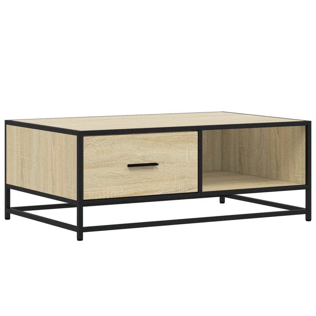 VidaXL Coffee Table Sonoma Oak 90x57x35 Industrial Home Use by vidaXL