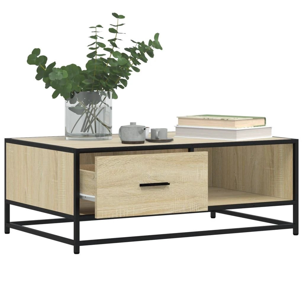 VidaXL Coffee Table Sonoma Oak 90x57x35 Industrial Home Use by vidaXL