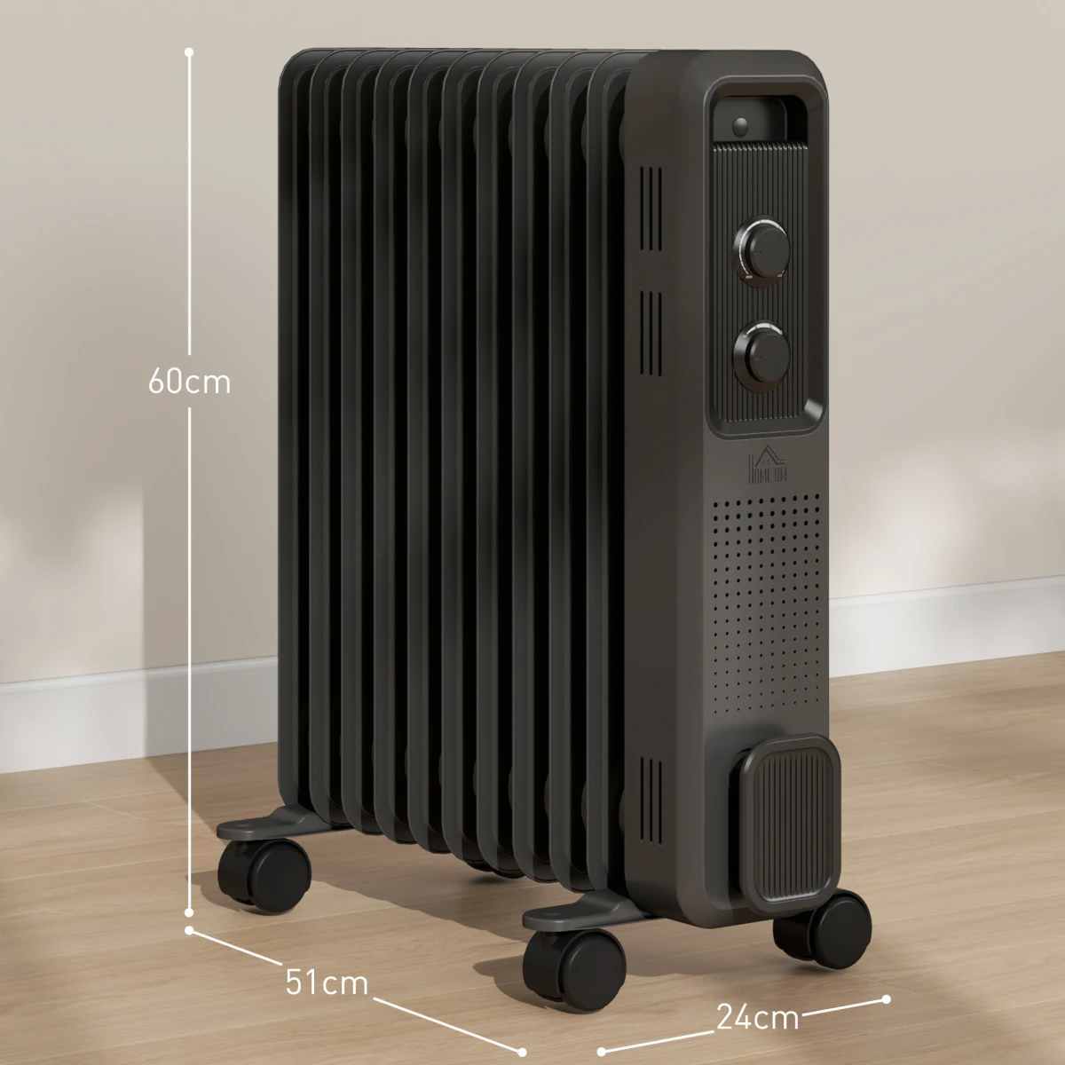 HOMCOM Oil Filled Radiator 9 Fin 3 Heat For Home by HOMCOM