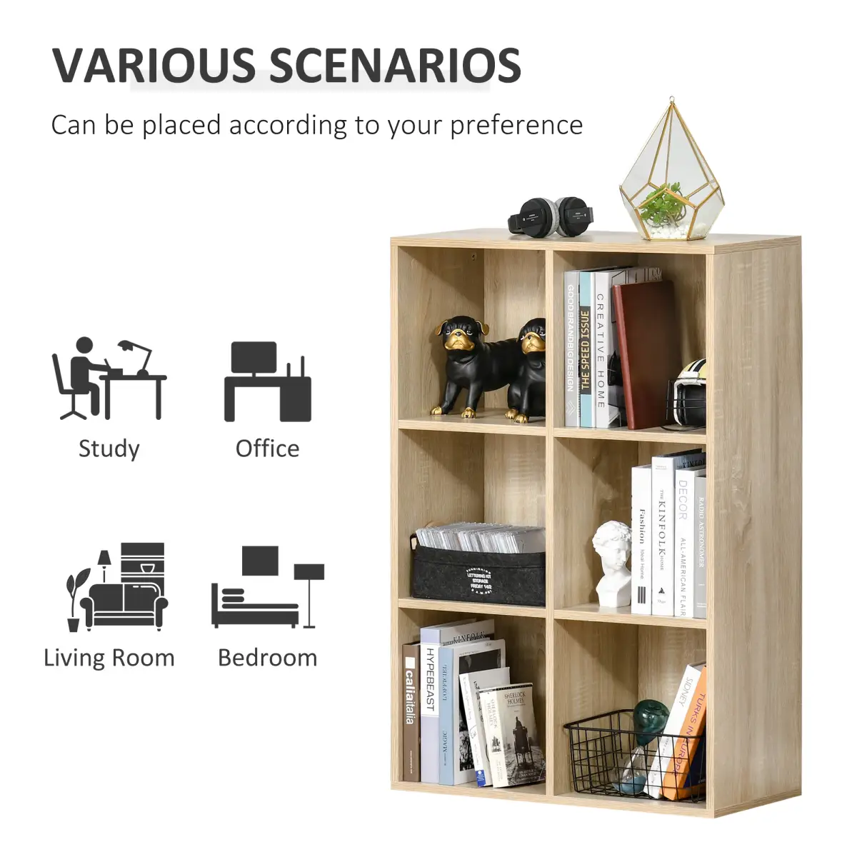 HOMCOM HOMCOM Cubic Cabinet Bookcase Storage Shelves for Home Office - Bookcase