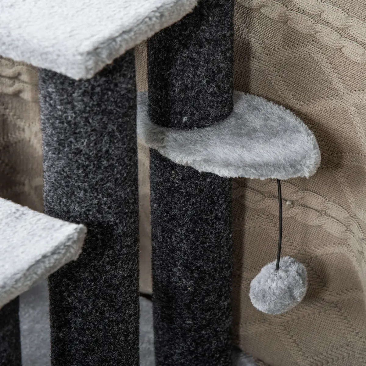 PawHut PawHut Pet Stairs with 3-step Stair, Scratching Posts, Platforms, Toy Ball - Dog Steps