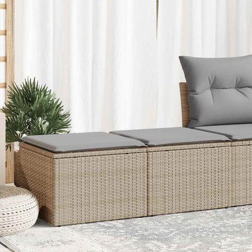 vidaXL vidaXL 2 Piece Garden Sofa Set with Cushions Beige Poly Rattan Acacia - Garden Sofa Sets