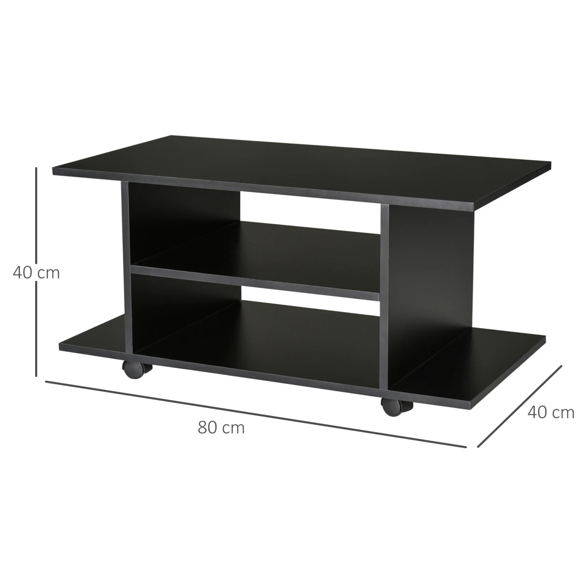 HOMCOM TV Cabinet Stand 3 Tier Shelves For Living Room by HOMCOM