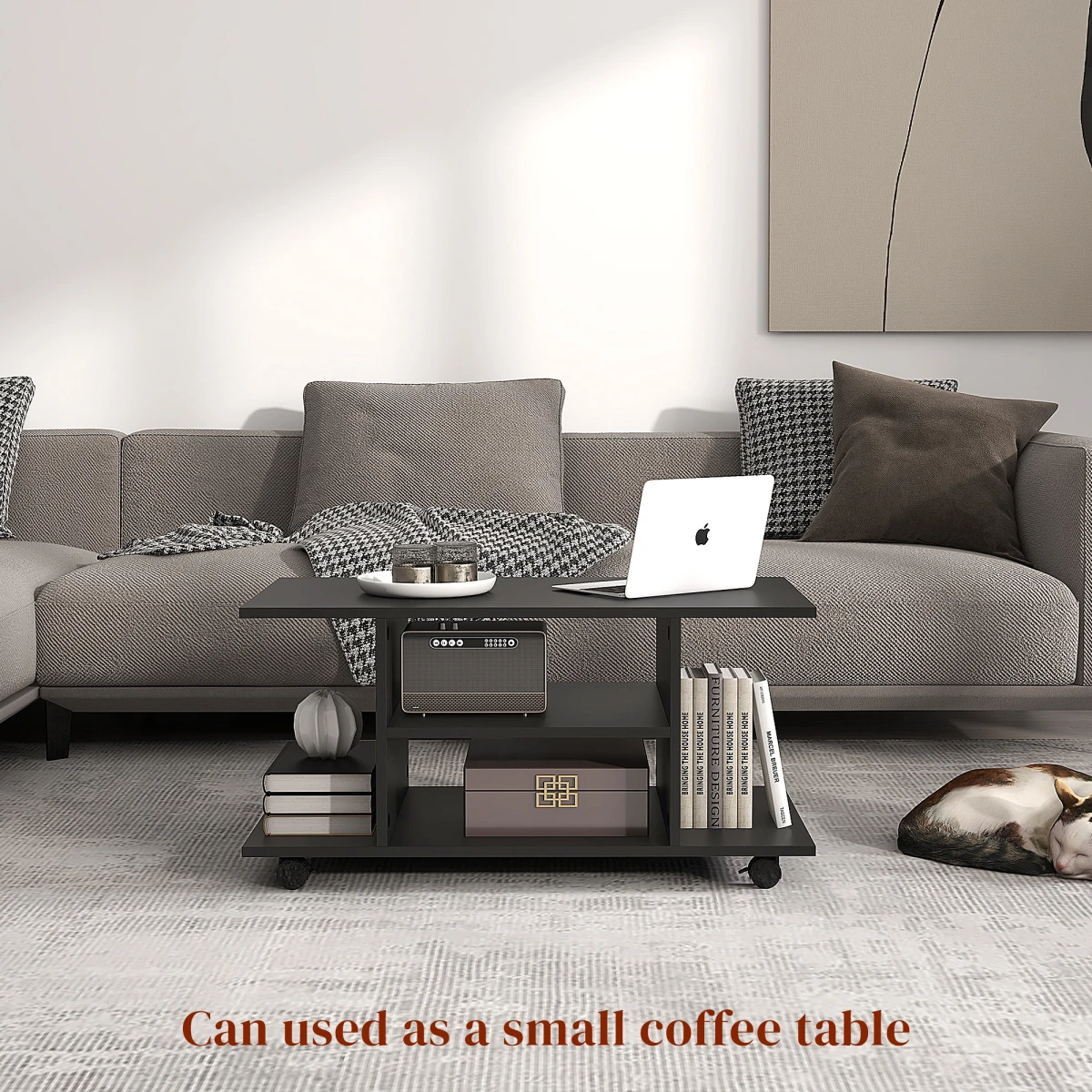 HOMCOM TV Cabinet Stand 3 Tier Shelves For Living Room by HOMCOM