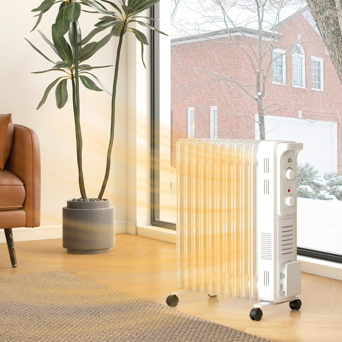 HOMCOM HOMCOM Oil Filled Heater 7 Fin Radiator 1500W Quiet Energy Efficient Home Use Living Room - Radiator