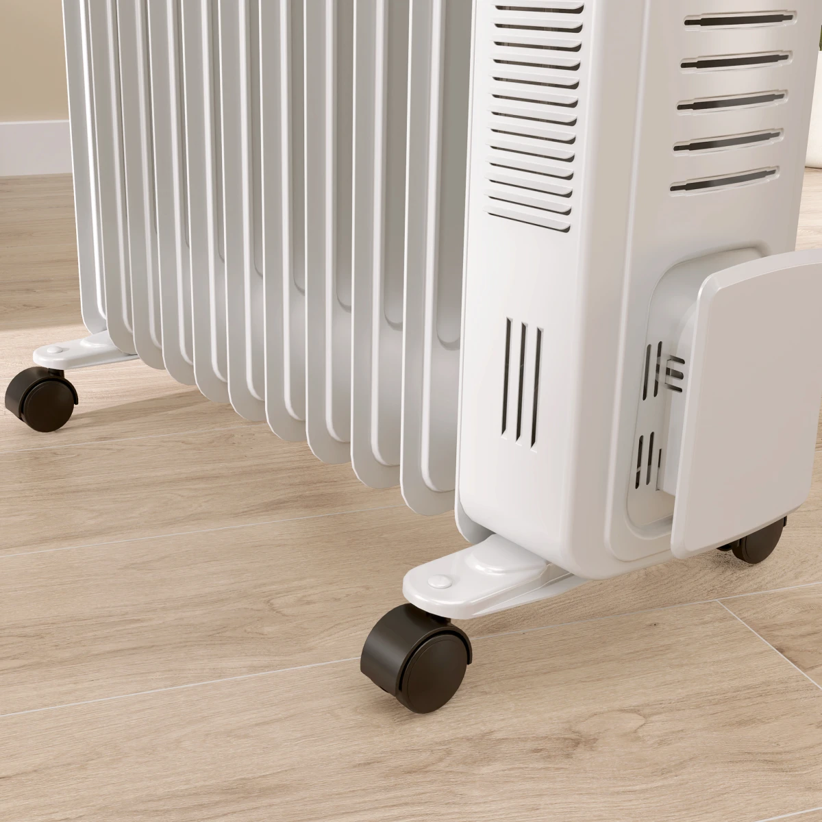 HOMCOM Oil Filled Heater 7 Fin Radiator 1500W Quiet Energy Efficient Home Use Living Room by HOMCOM