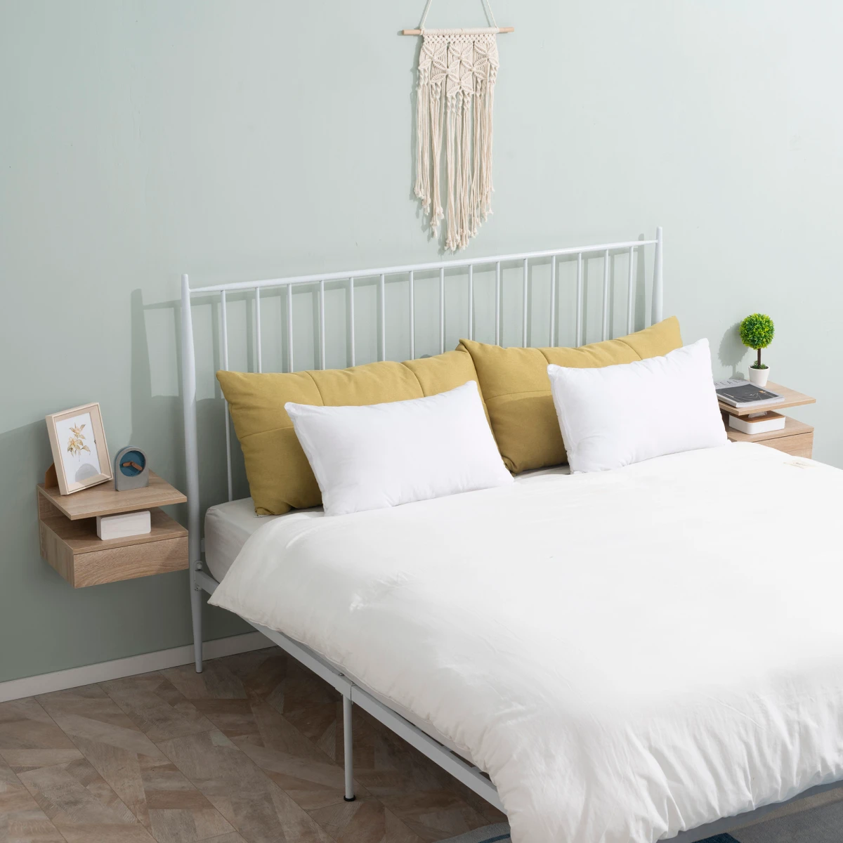 HOMCOM Nightstand Set 35W Floating Drawer Bedroom by HOMCOM